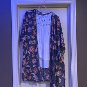 Selling as set!  Ivory tank- Large; Shawl- L/XL